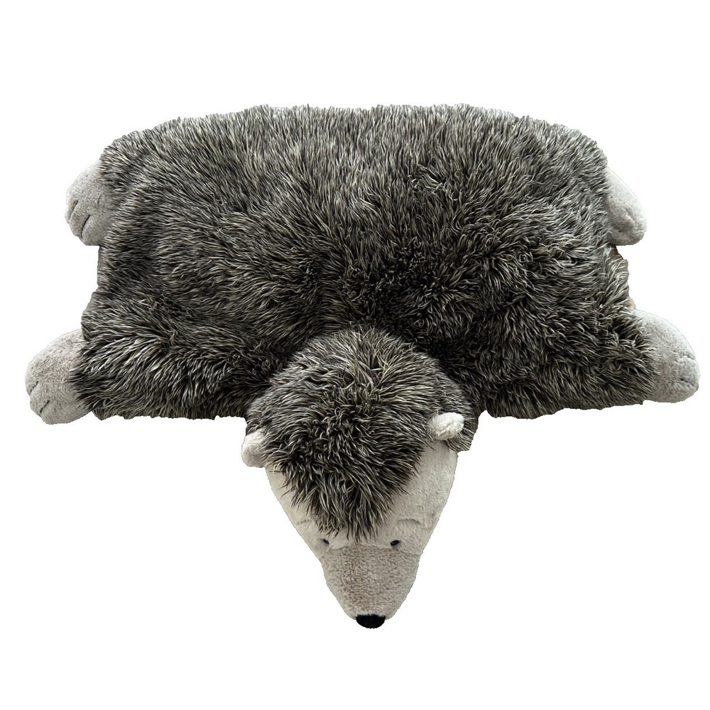 Jellycat Hedgehog Huxtable Pillow 20" Plush Brown Furry Beanbag Stuffed Animal